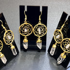 Quartz Crystal Dreamcatcher Earrings