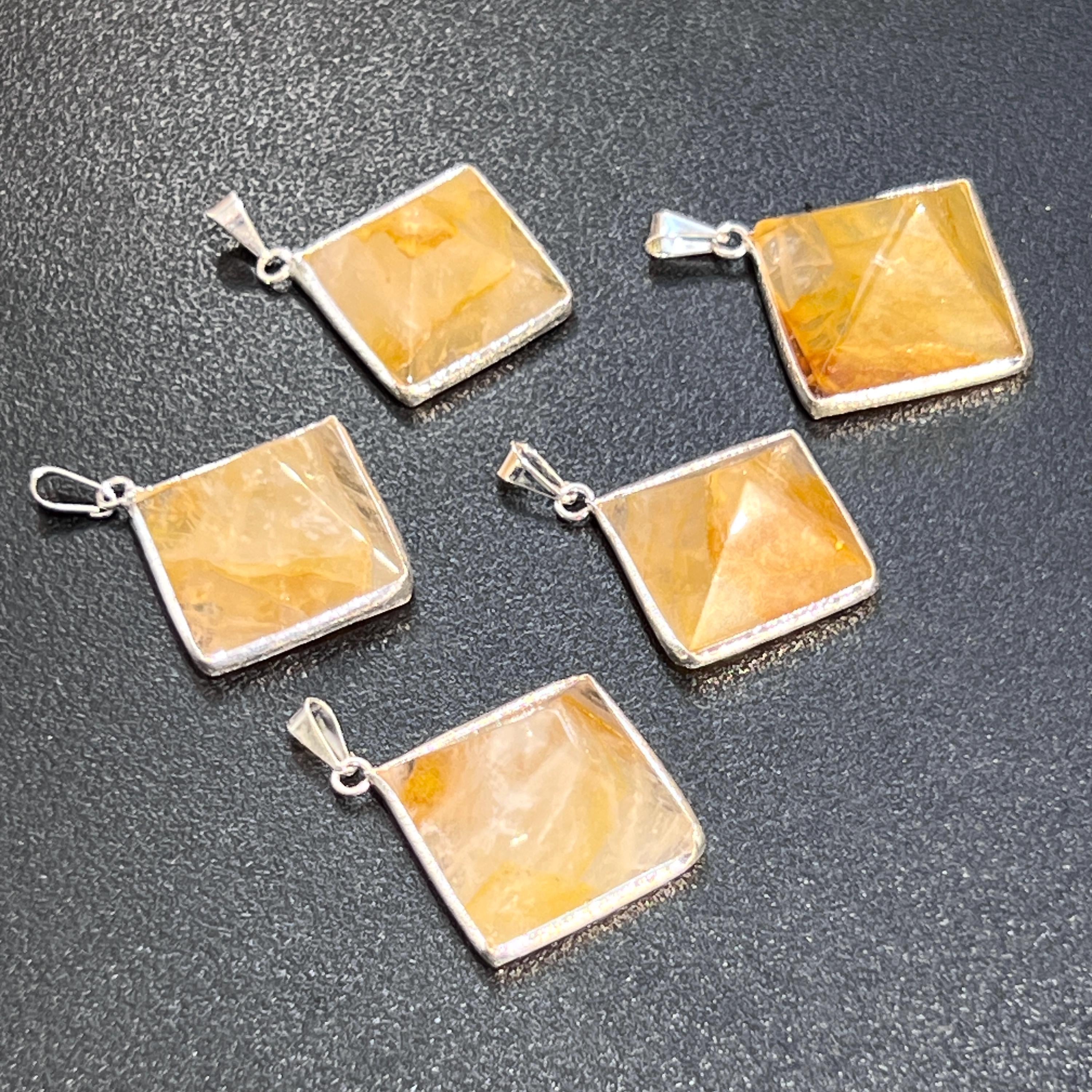 Golden Healer Quartz Pyramid Pendant