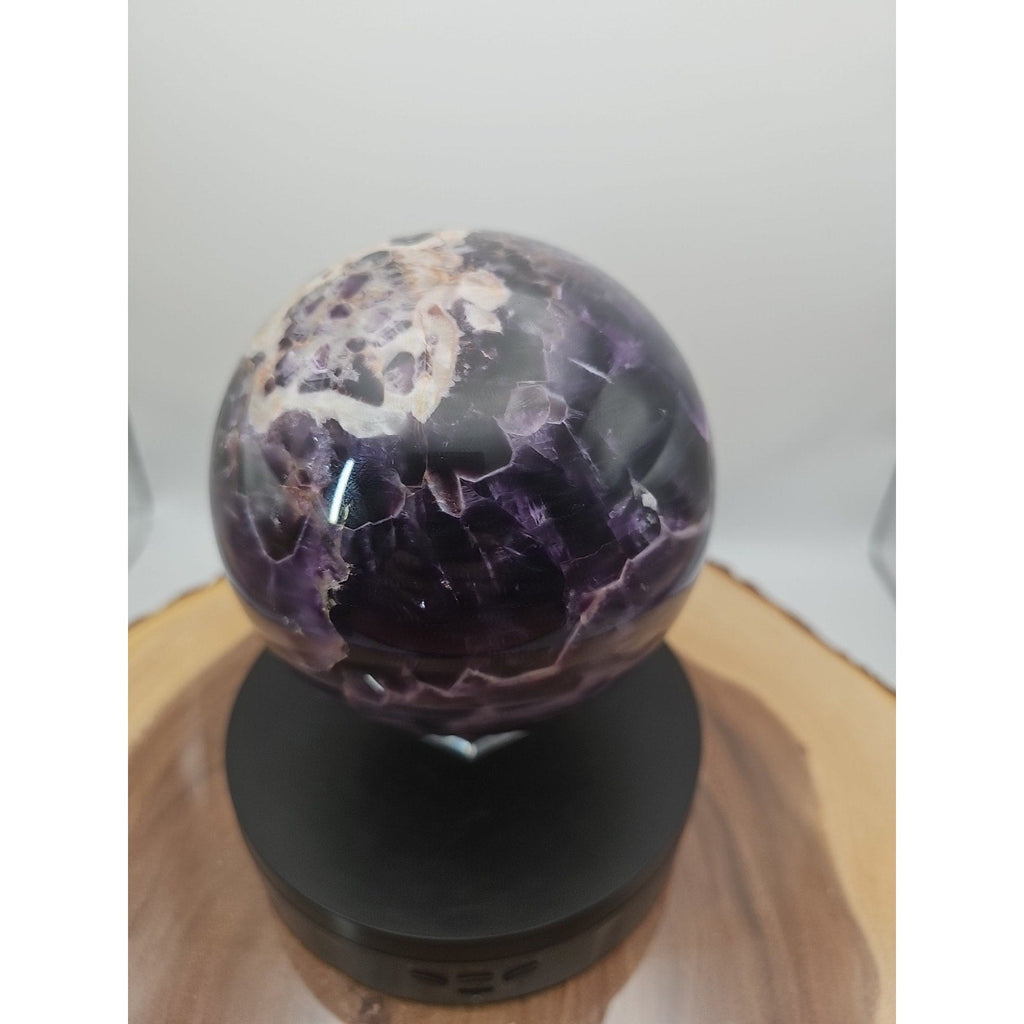 Amethyst Sphere, 5.6 lb Polished Chevron Dream Amethyst Crystal Ball