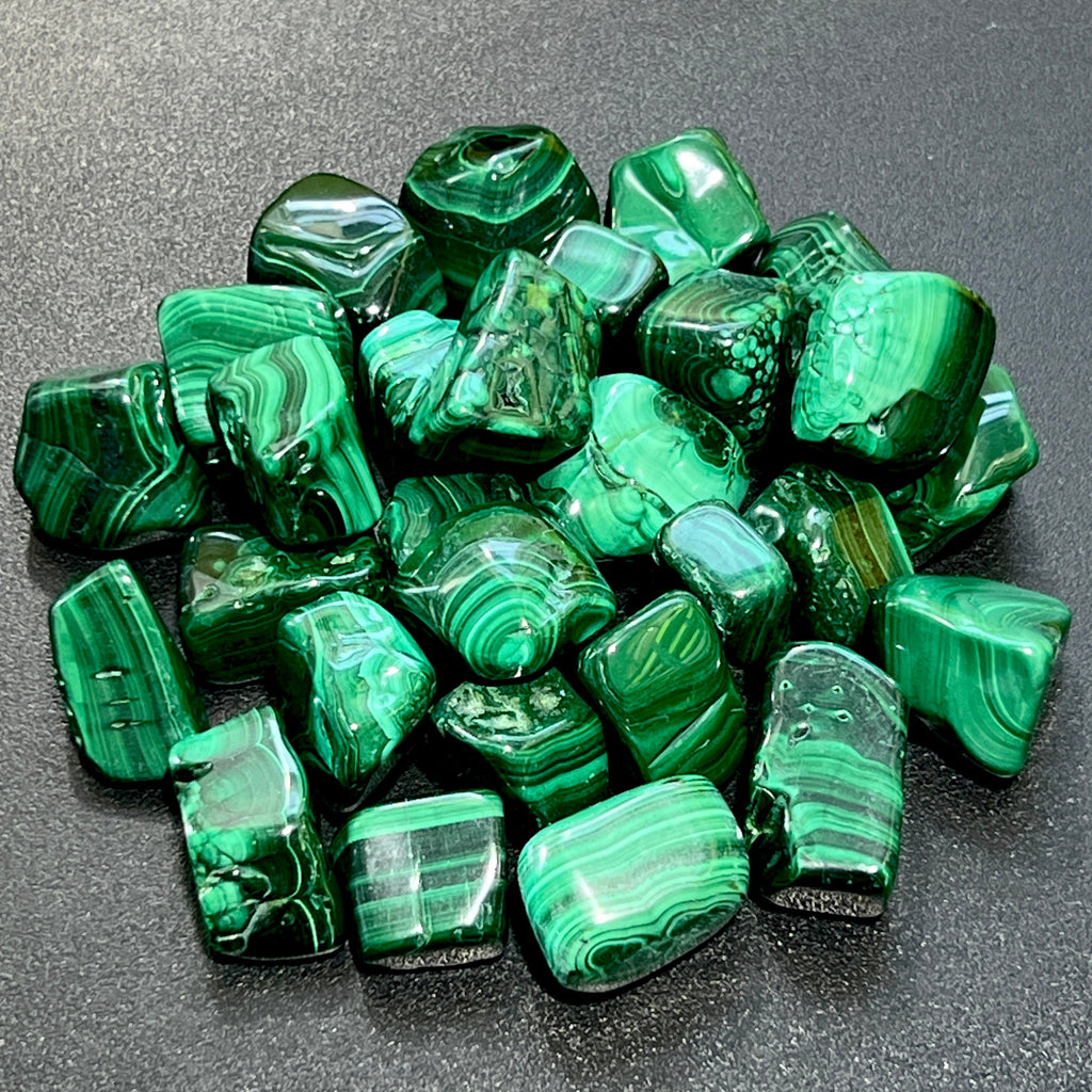Malachite Tumbled Polished Gemstones – 8 oz