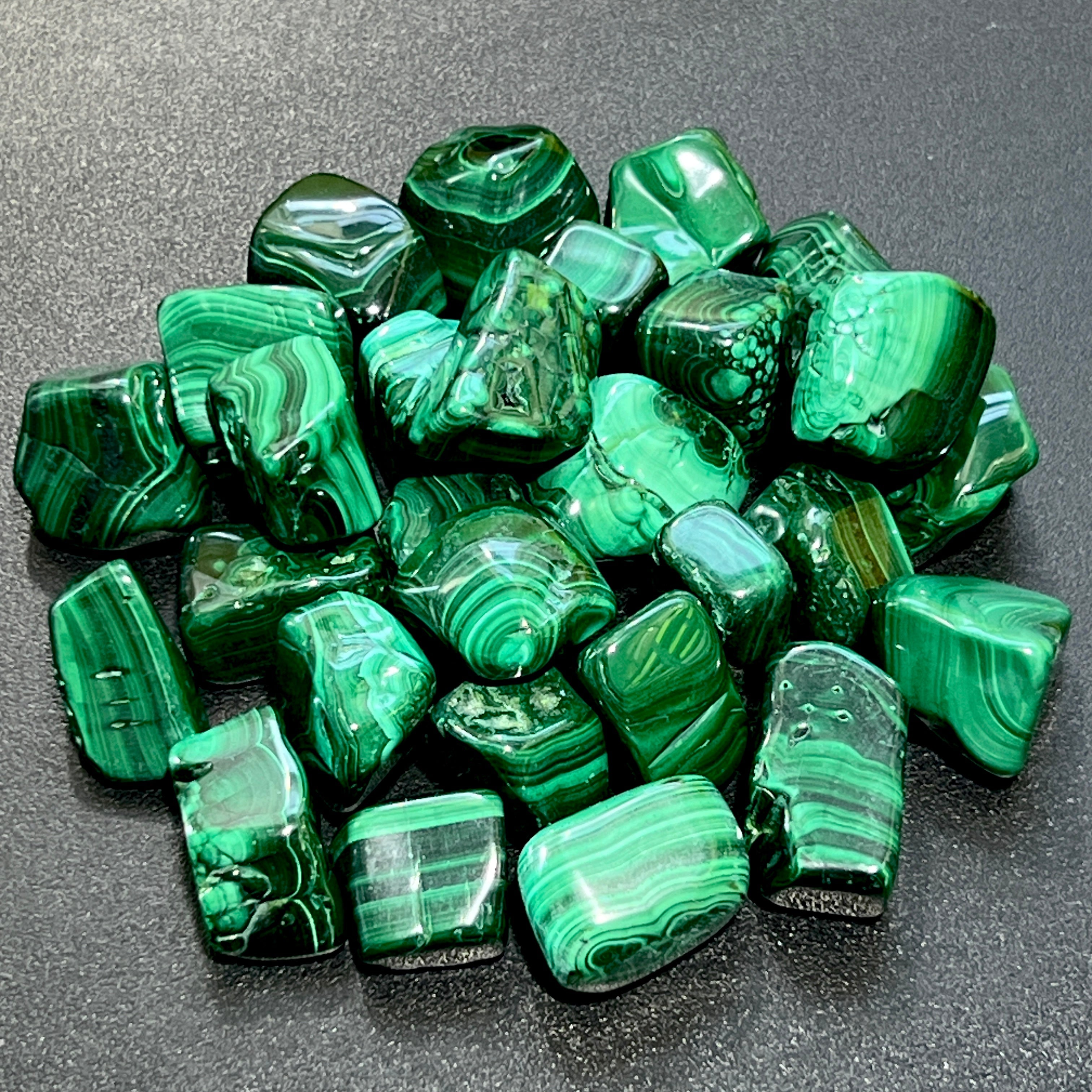 Malachite Tumbled Polished Gemstones – 8 oz