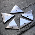 Black Shungite Triangle Shaped Bead Pendant