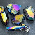 Titanium Aura Quartz Clusters & Points, Rainbow Coated Crystal - Brazil
