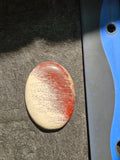 Natural Picture Jasper Cabochon — 61 x 45 mm Hand Cut Oval, Red & Cream
