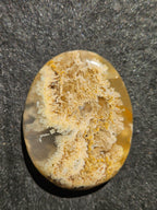 Plume Agate Cabochon, Hand-Cut Oval Gemstone, 55 x 44 mm — One of a Kind