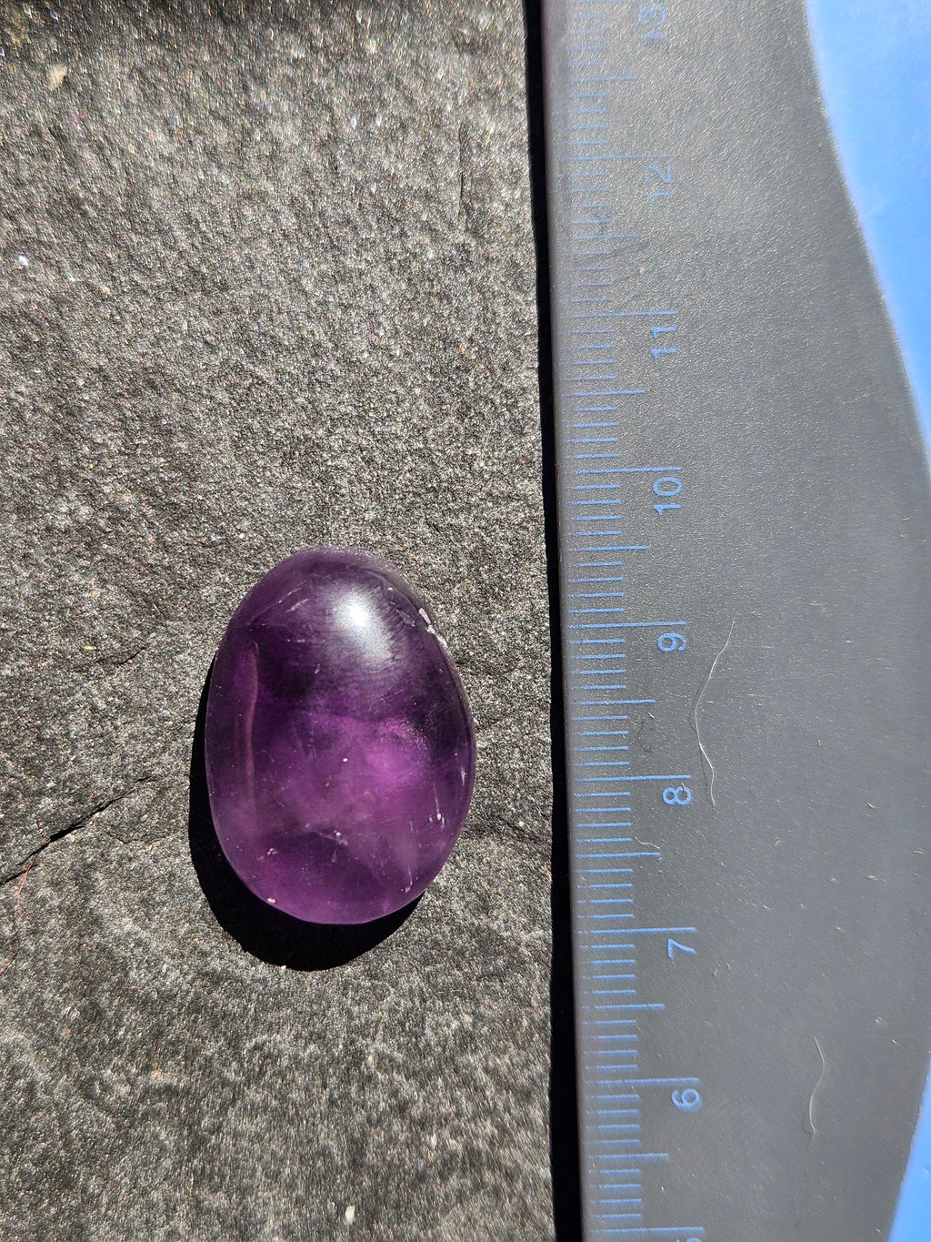 Amethyst Cabochon, Hand-Cut High-Dome Oval Gemstone, 24 x 18 mm — One of a Kind