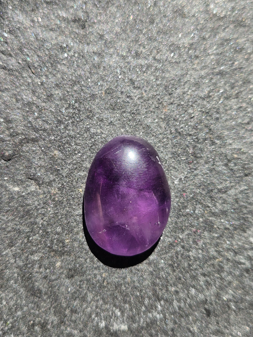 Amethyst Cabochon, Hand-Cut High-Dome Oval Gemstone, 24 x 18 mm — One of a Kind