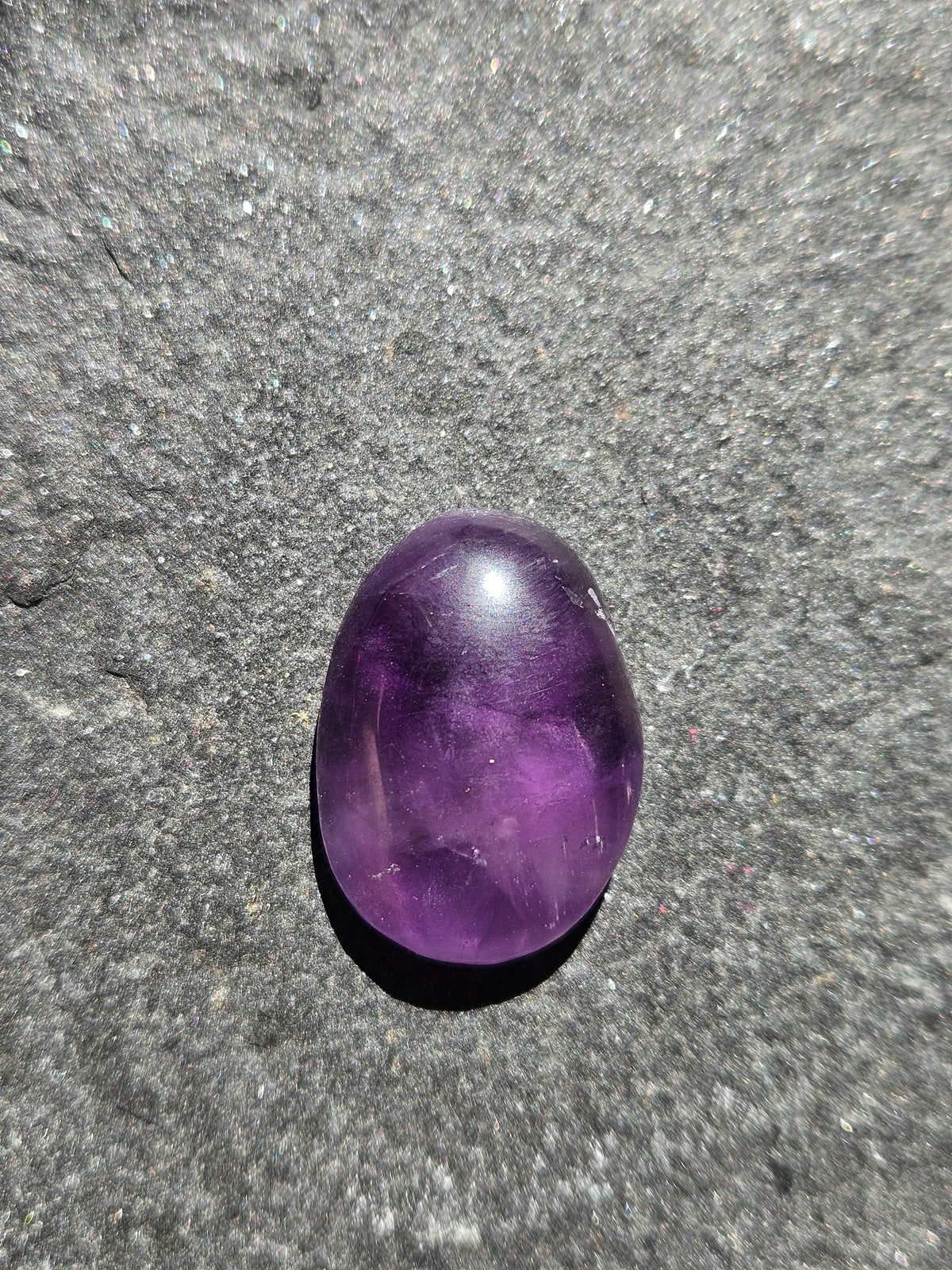 Amethyst Cabochon, Hand-Cut High-Dome Oval Gemstone, 24 x 18 mm — One of a Kind