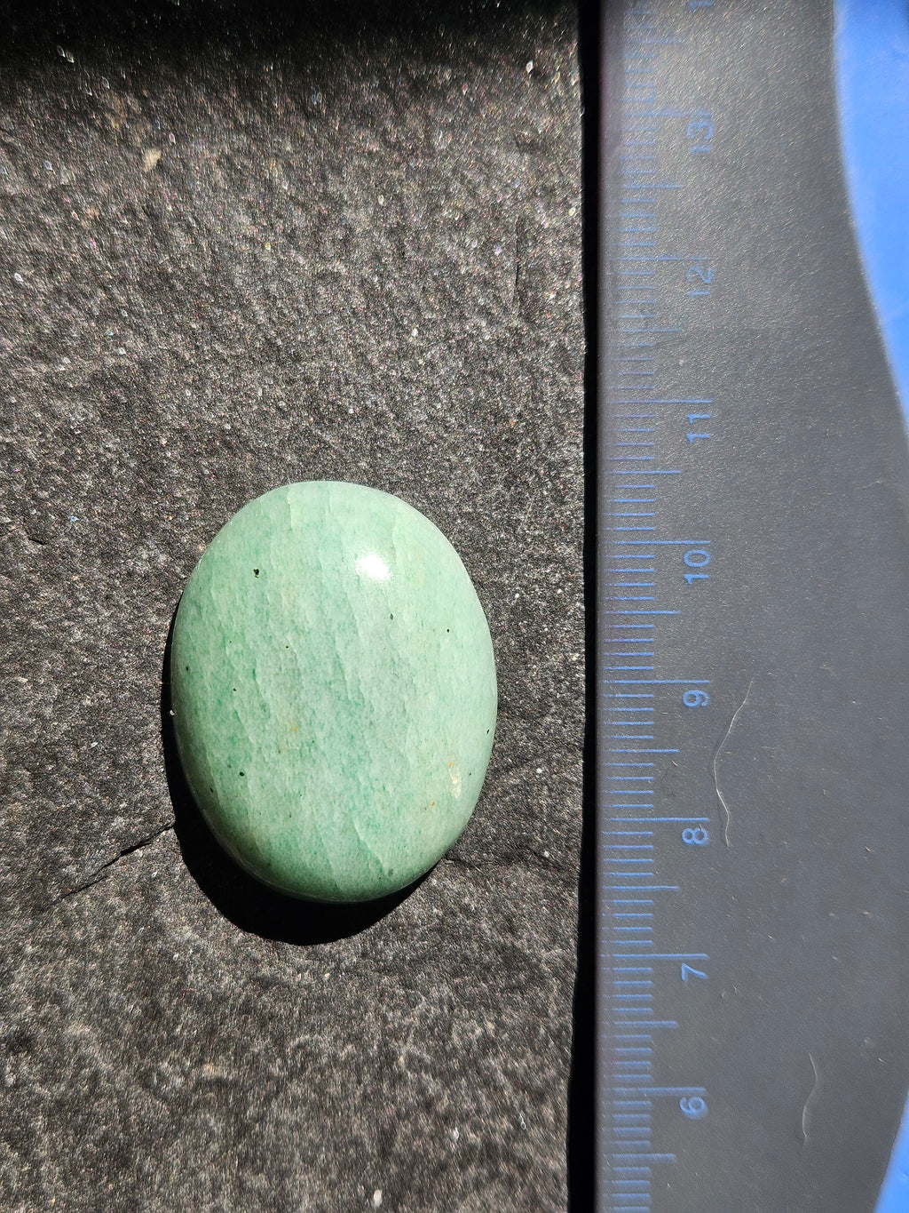 Natural Green Aventurine Cabochon — 30 x 24 mm Hand Cut Oval
