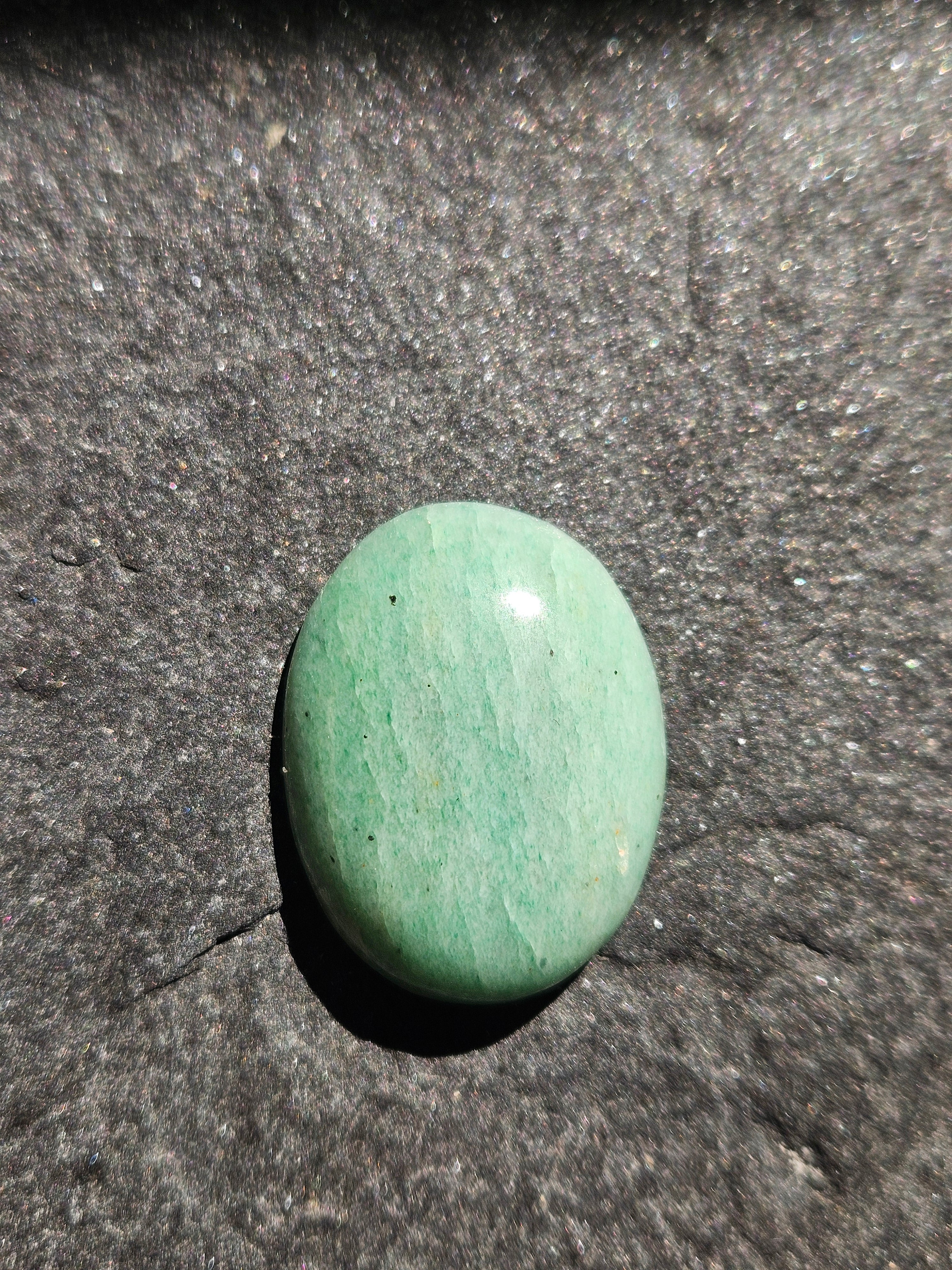 Natural Green Aventurine Cabochon — 30 x 24 mm Hand Cut Oval
