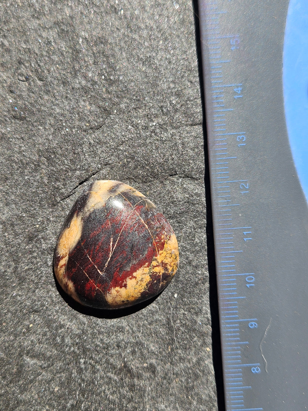 Natural Brecciated Jasper Cabochon — 28 x 28 mm Hand Cut Heart, Oxblood