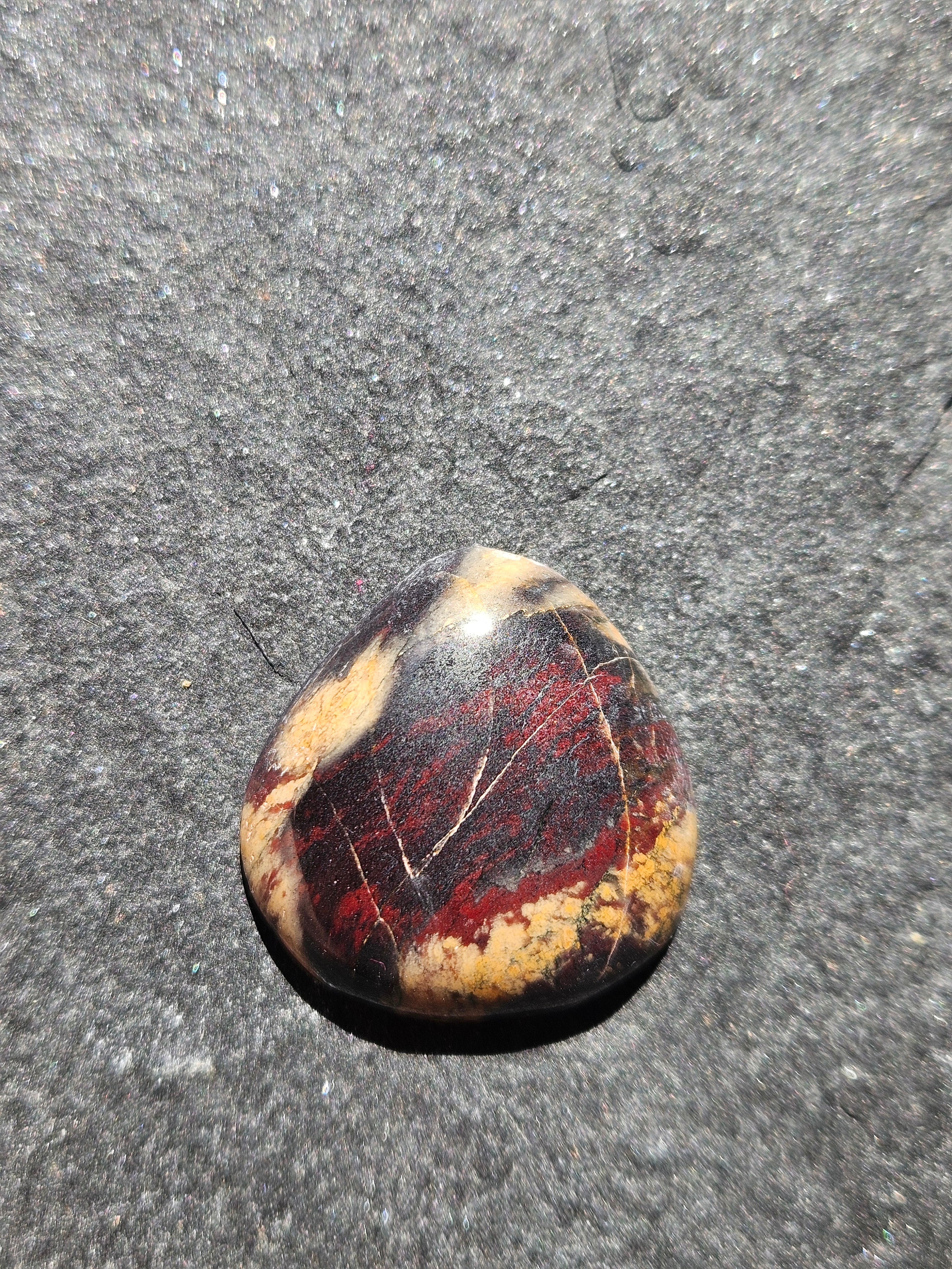 Natural Brecciated Jasper Cabochon — 28 x 28 mm Hand Cut Heart, Oxblood