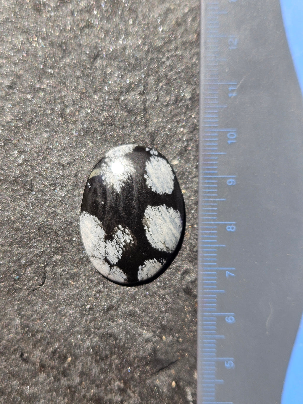 Natural Snowflake Obsidian Cabochon — 29 x 23 mm Hand Cut Oval