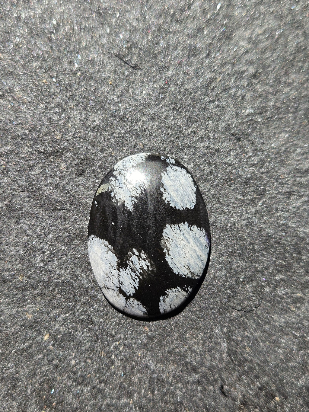 Natural Snowflake Obsidian Cabochon — 29 x 23 mm Hand Cut Oval