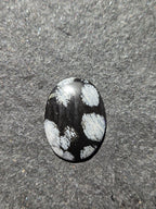 Snowflake Obsidian Cabochon, Hand-Cut Oval Gemstone, 29 x 23 mm — One of a Kind