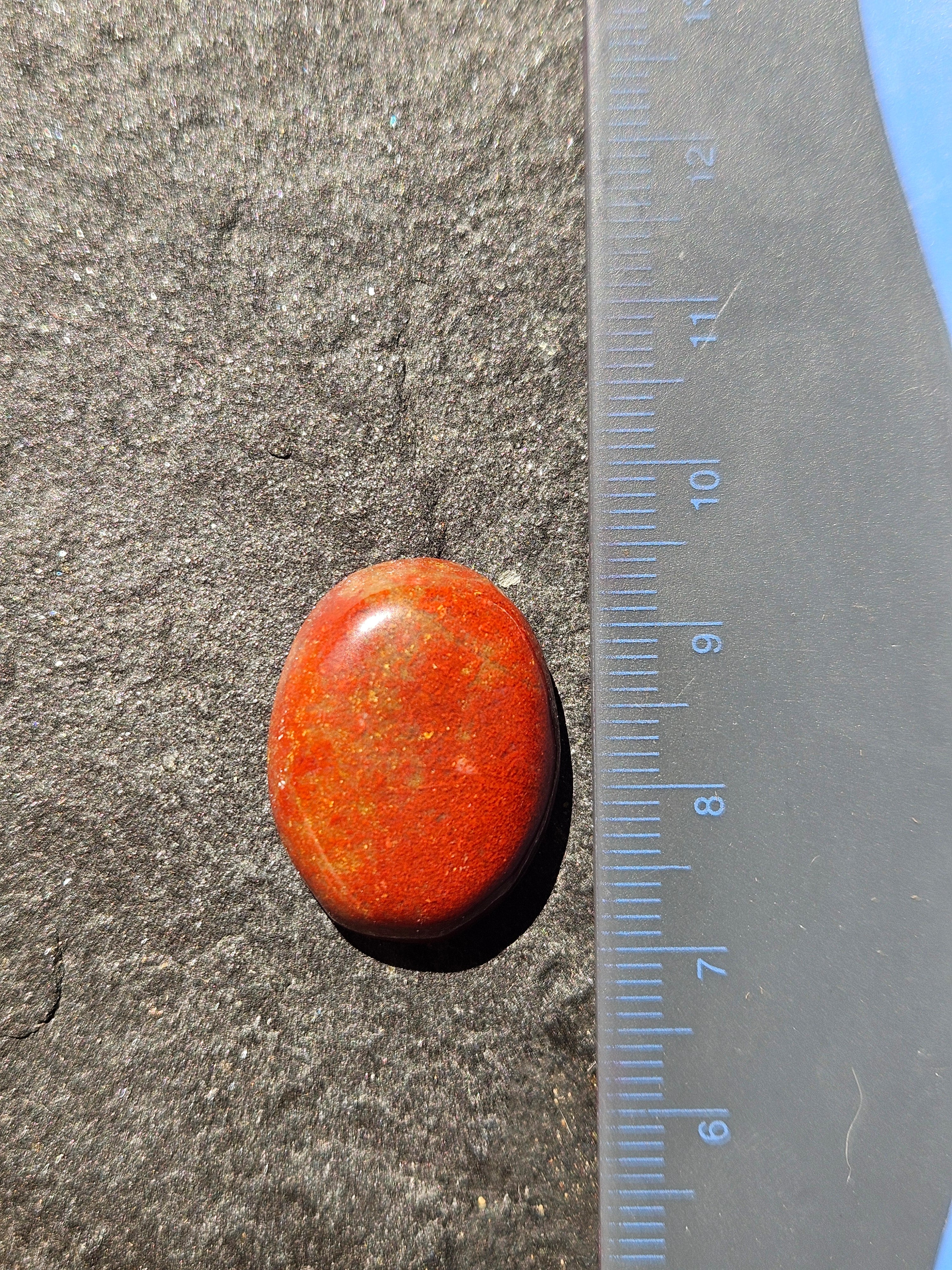 Natural Red Jasper Cabochon — 25 x 18 mm Hand Cut Oval