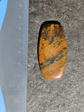 Natural Landscape Jasper Cabochon — 50 x 26 mm Hand Cut Cushion, Golden Ochre