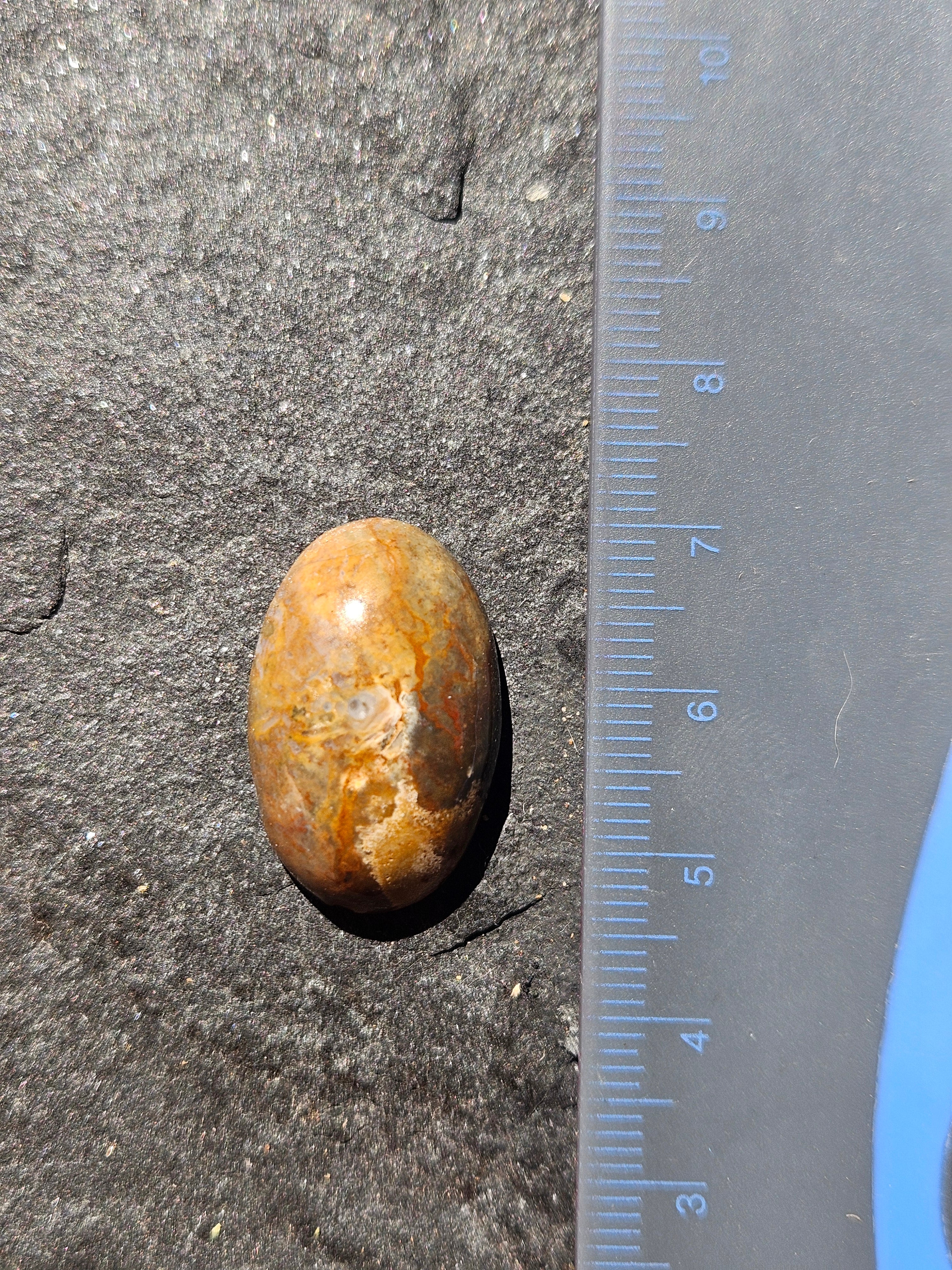 Natural Jasper Cabochon with Druzy Pocket — 24 x 16 mm Hand Cut Oval, Tan & Rust