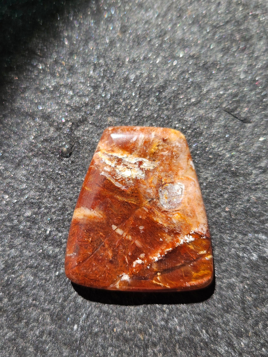 Natural Petrified Wood Cabochon — 29 x 26 mm Hand Cut Trapezoid, Red