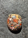 Natural Leopard Skin Jasper Cabochon — 23 x 20 mm Hand Cut Oval, Rust Orbs