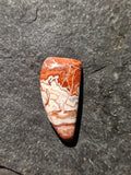 Natural Crazy Lace Agate Cabochon — 37 x 19 mm Hand Cut Teardrop, Red Lace