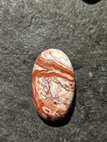 Natural Crazy Lace Agate Cabochon — 44 x 23 mm Hand Cut Long Oval, Red Lace