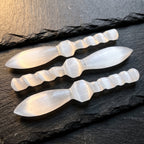Selenite Spiral Point Wand Carving