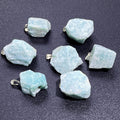 Amazonite Rough Raw Crystal - Silver Plated Bail