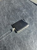 Handmade Black Obsidian Rectangular Necklace