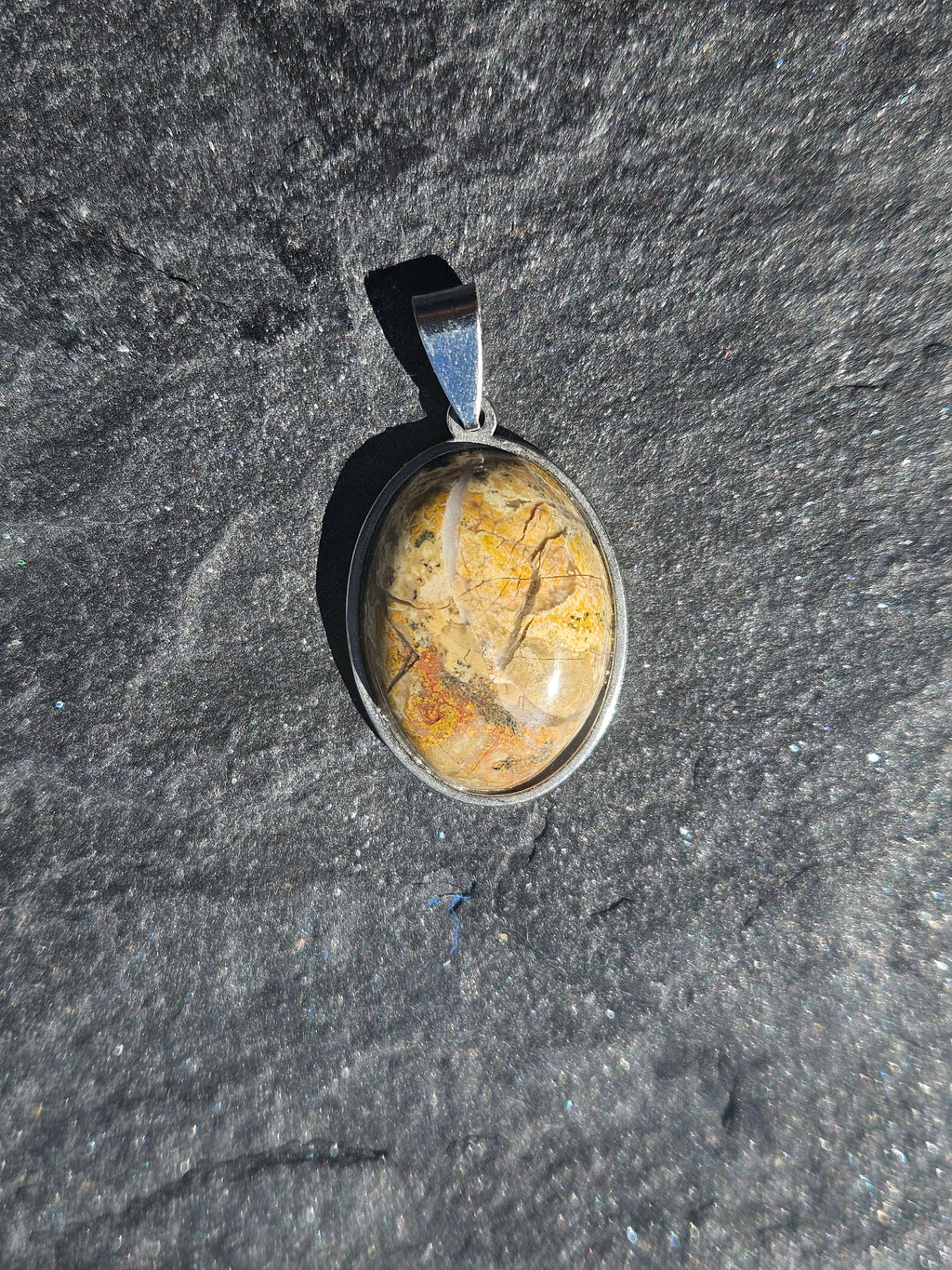 Picture Jasper Pendant Necklace
