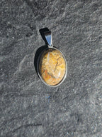 Gold Picture Jasper Pendant Necklace - view 6