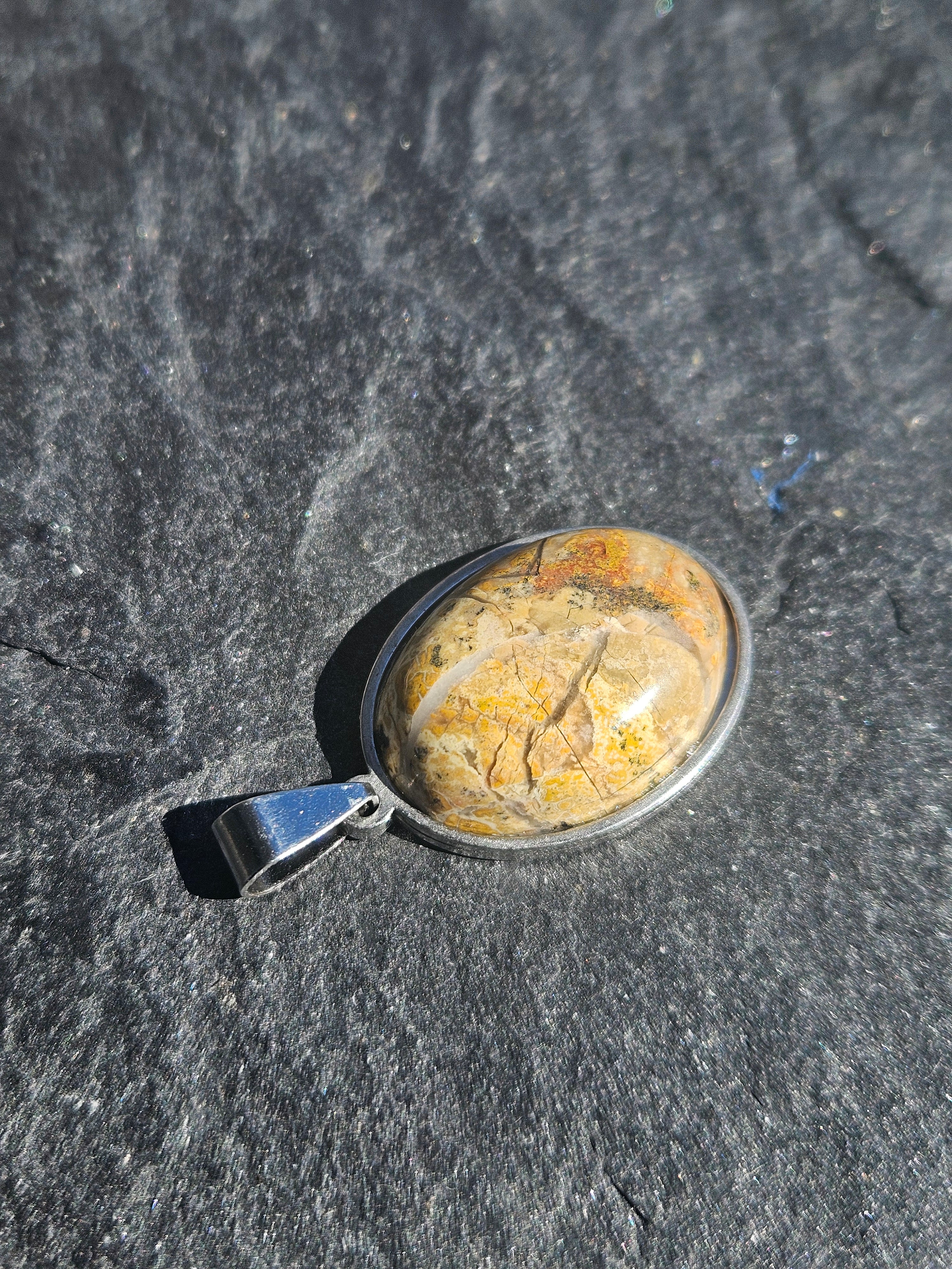 Picture Jasper Pendant Necklace