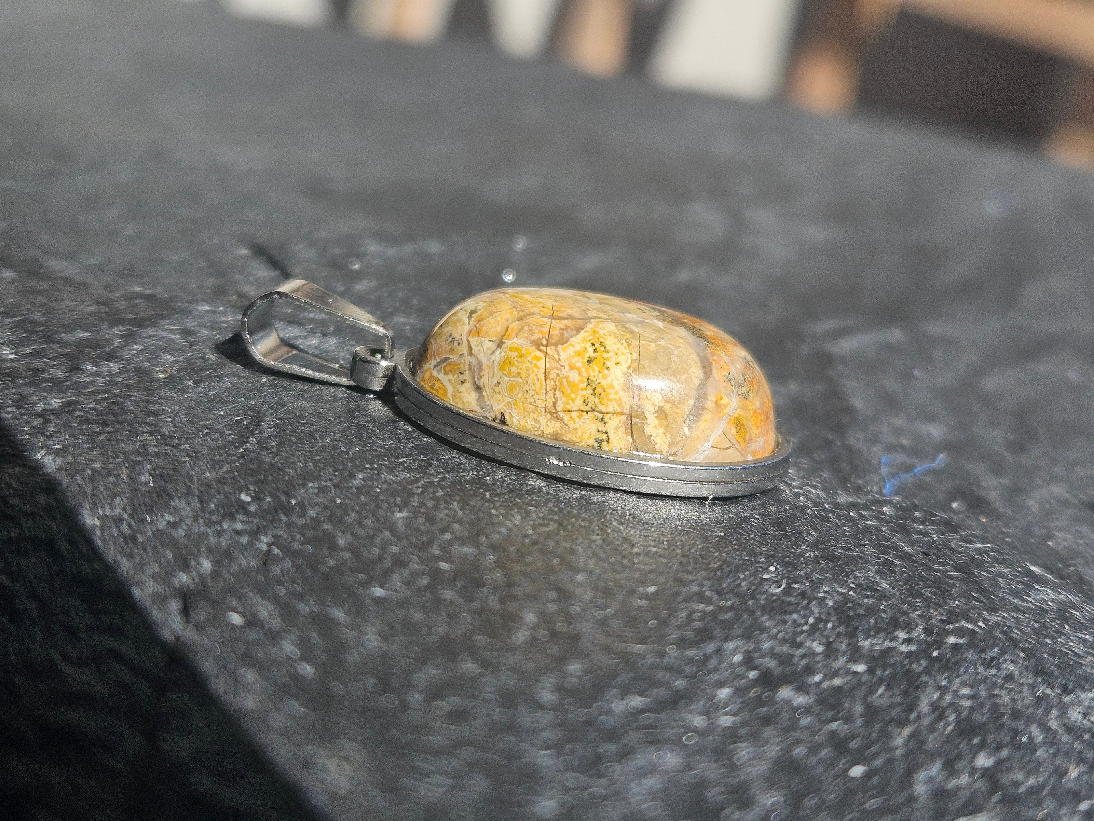 Picture Jasper Pendant Necklace