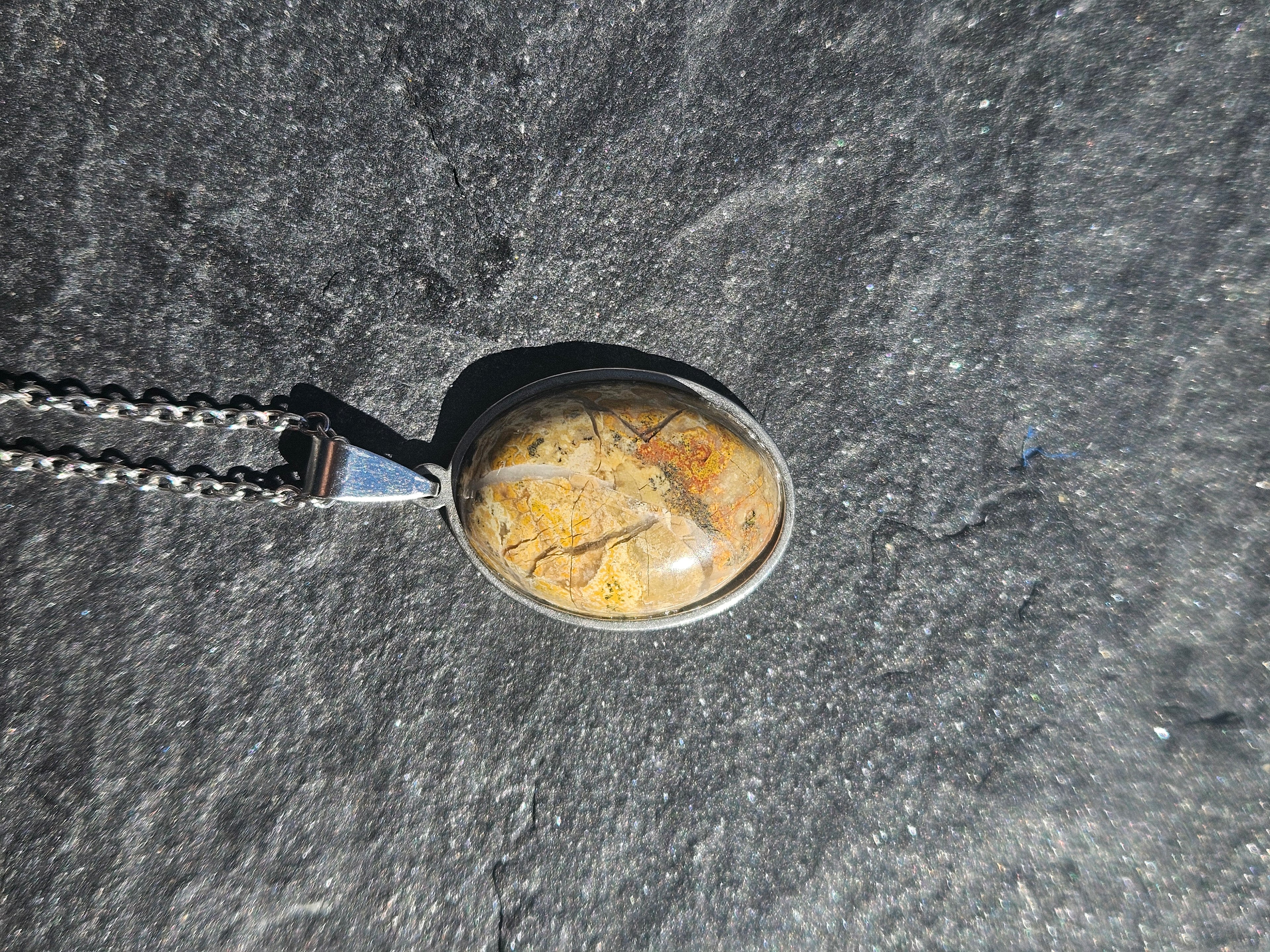 Picture Jasper Pendant Necklace