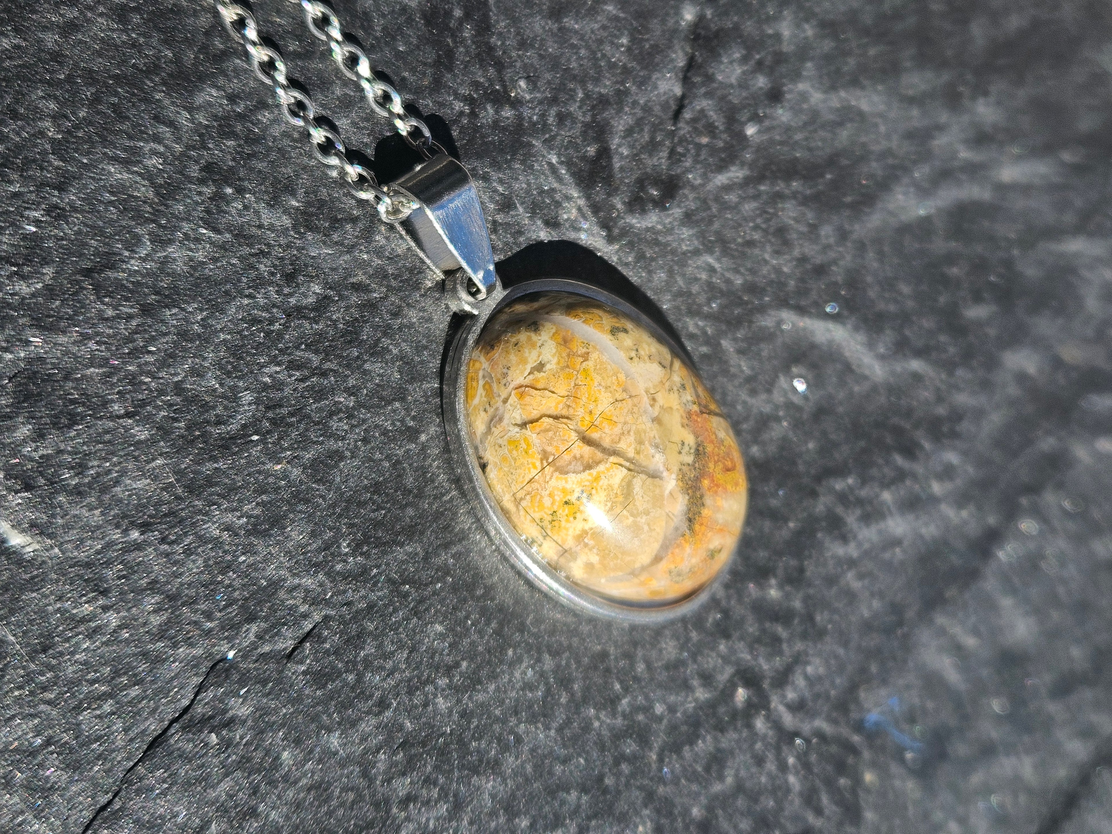 Picture Jasper Pendant Necklace