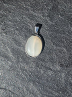 Chatoyant Cat Eye Oval Pendant Stainless Steel Necklace - view 4