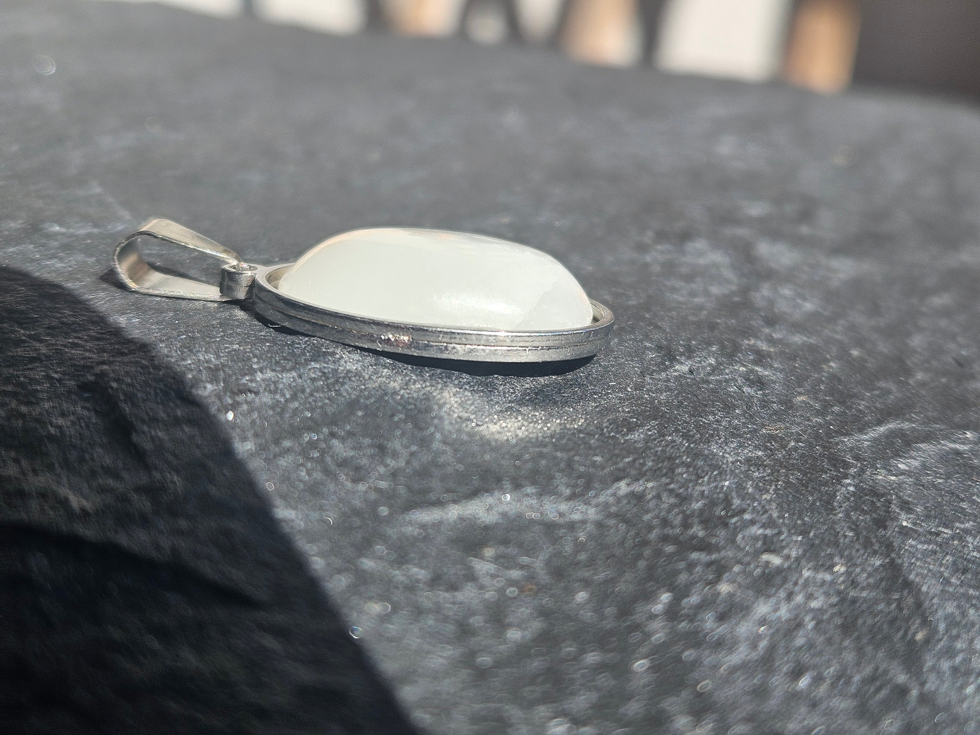 Chatoyant Cat Eye Oval Pendant Stainless Steel Necklace