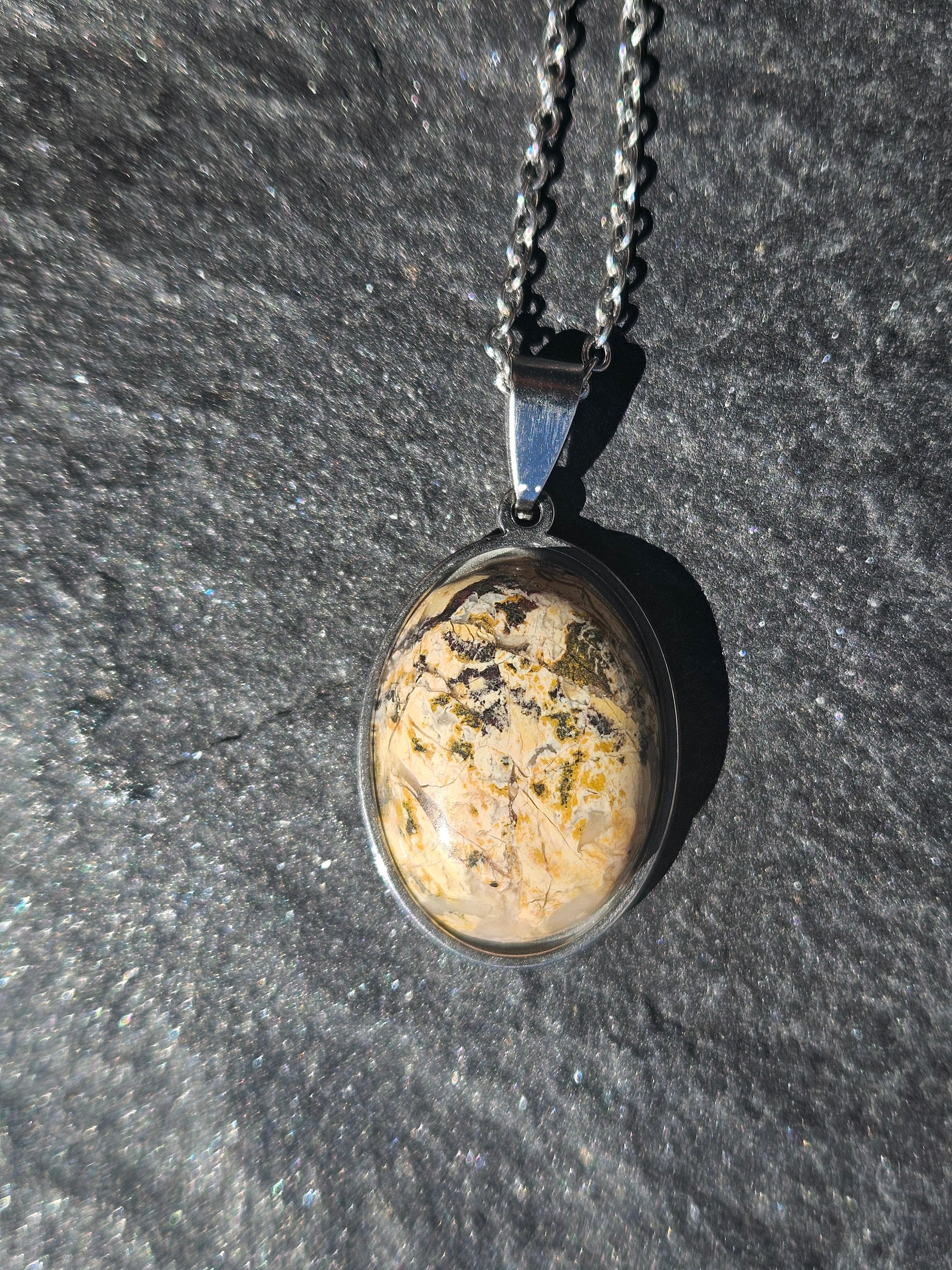 Picture Jasper Pendant Necklace