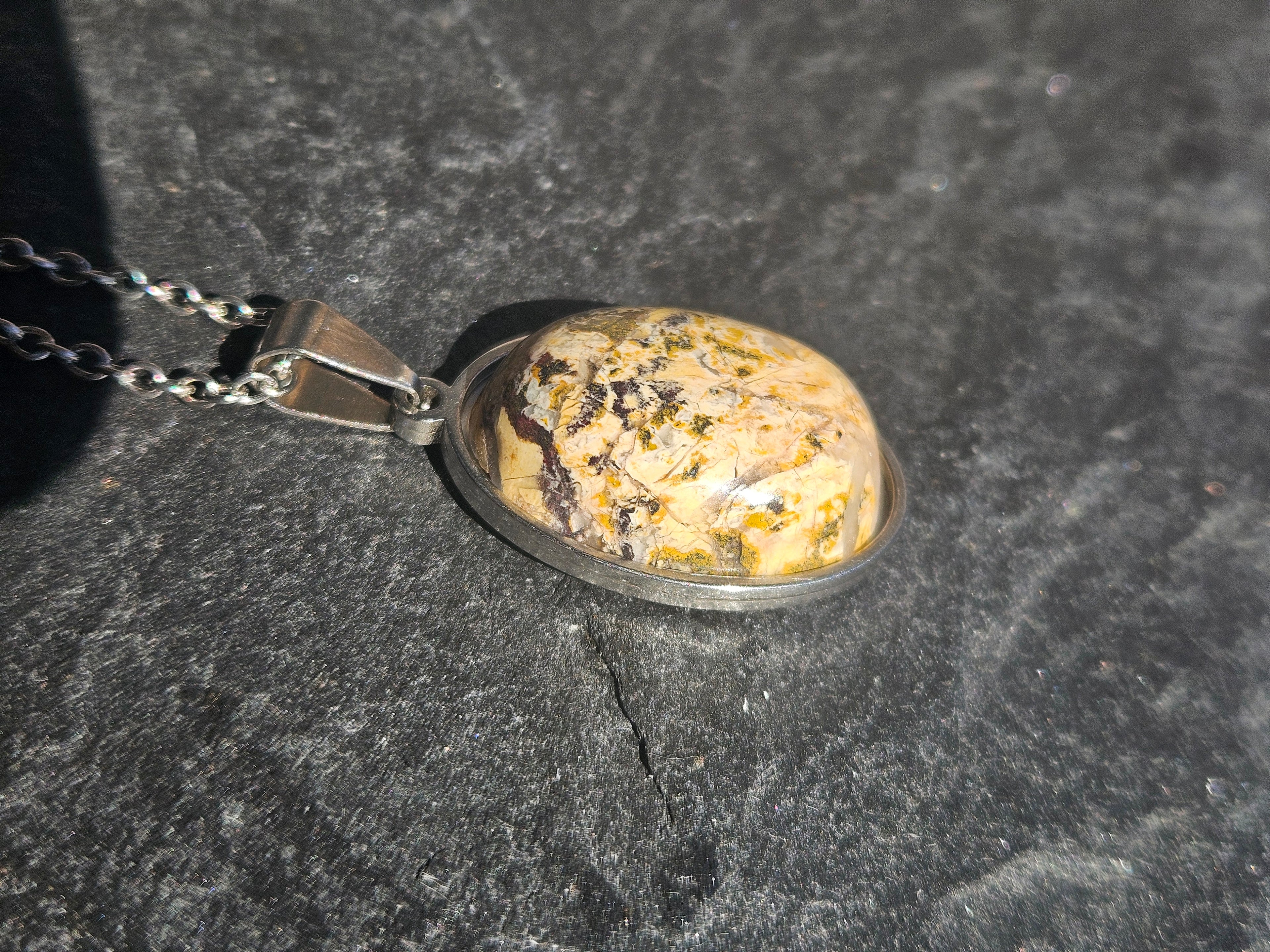 Picture Jasper Pendant Necklace