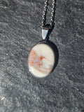 Montana Agate Oval Pendant Stainless Steel Necklace - view 2