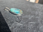 Natural Chrysocolla Oval Pendant Stainless Steel Necklace - view 5