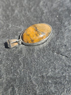 Natural Brown Picture Jasper Oval Pendant Necklace - view 3