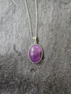 Natural Amethyst Oval Necklace