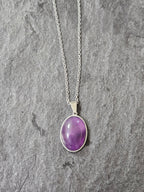 Natural Amethyst Oval Necklace - view 3