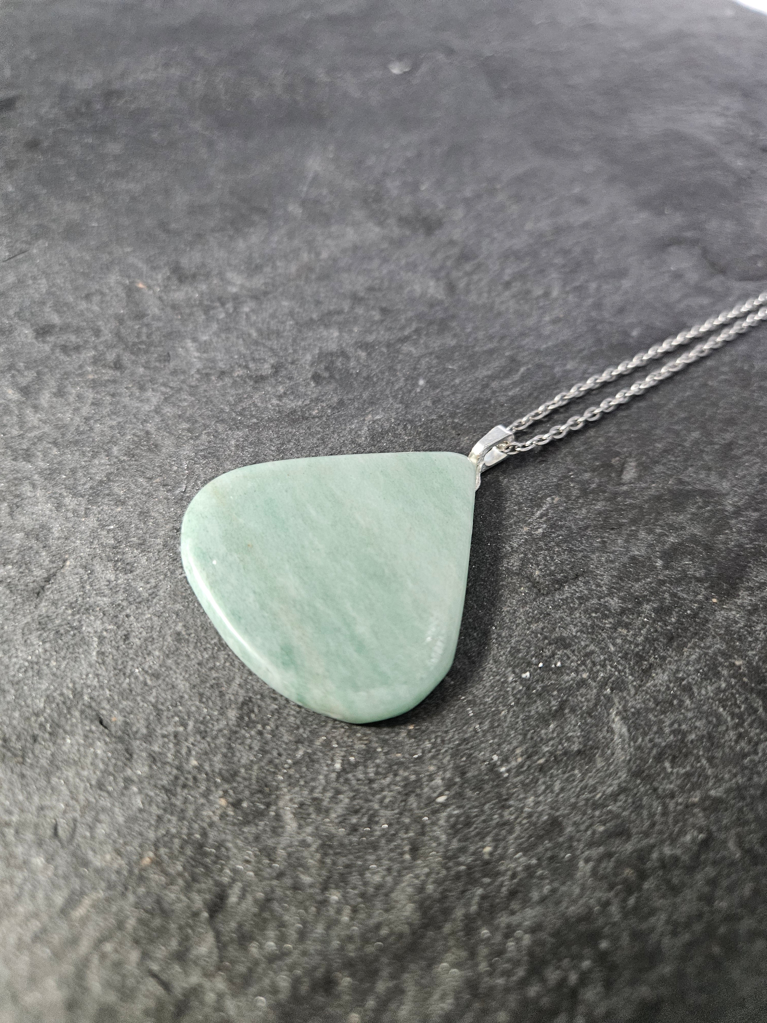 Natural Amazonite Teardrop Pendant Necklace