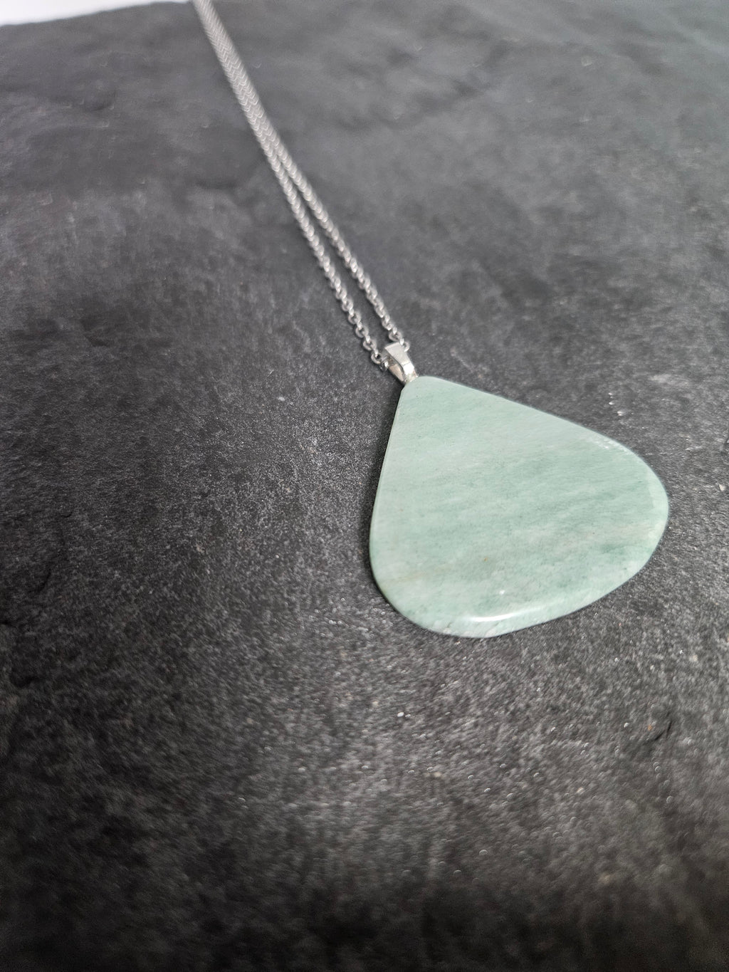 Natural Amazonite Teardrop Pendant Necklace