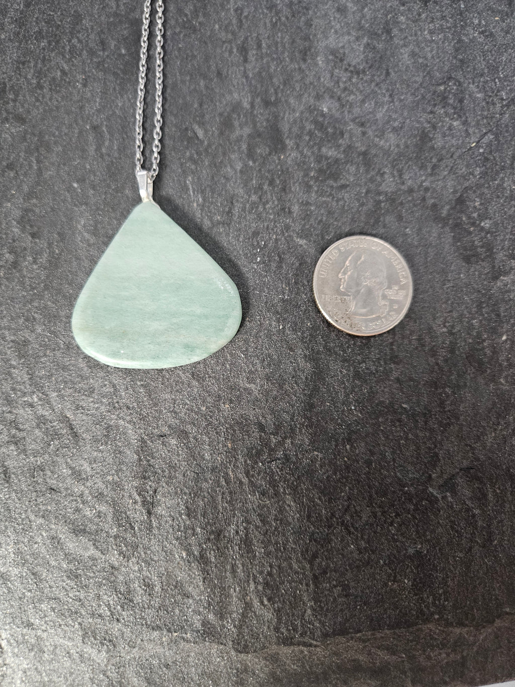 Natural Amazonite Teardrop Pendant Necklace