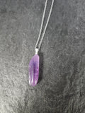 Natural Amethyst Polished Tapered Pendant Necklace