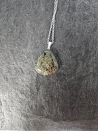 Natural Eclogite Teardrop Pendant Necklace - view 4