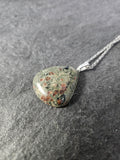 Natural Eclogite Teardrop Pendant Necklace